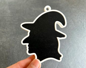Halloween Witch SVG, Laser Cut Ornament File, Glowforge Cricut Silhouette DXF SVG Digital Download