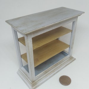 cabinet with two shelves, 1:12 scale.