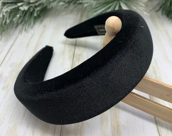 Black Padded Headband. Handmade Alice Band. Matador Head Band. Spanish Style Headband. Black Deeply Padded Headband. Ships fast.