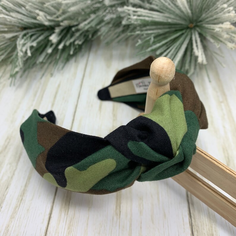 Camouflage Top Knot Headband for women. Camo Head Wrap. Hair Etsy