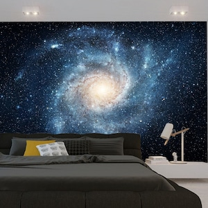 Space Galaxy Stars Wall Mural Wallpaper Peel and Stick Bedroom Wallpaper Kids Room Wallpaper Starry Night Sky Milky Way Cosmic Wallpaper
