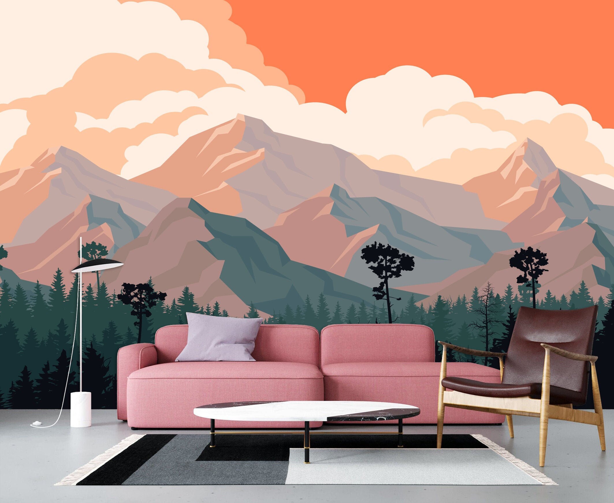 Landscape Wallpaper Peel & Stick Selfadhesive Wall Mural Etsy