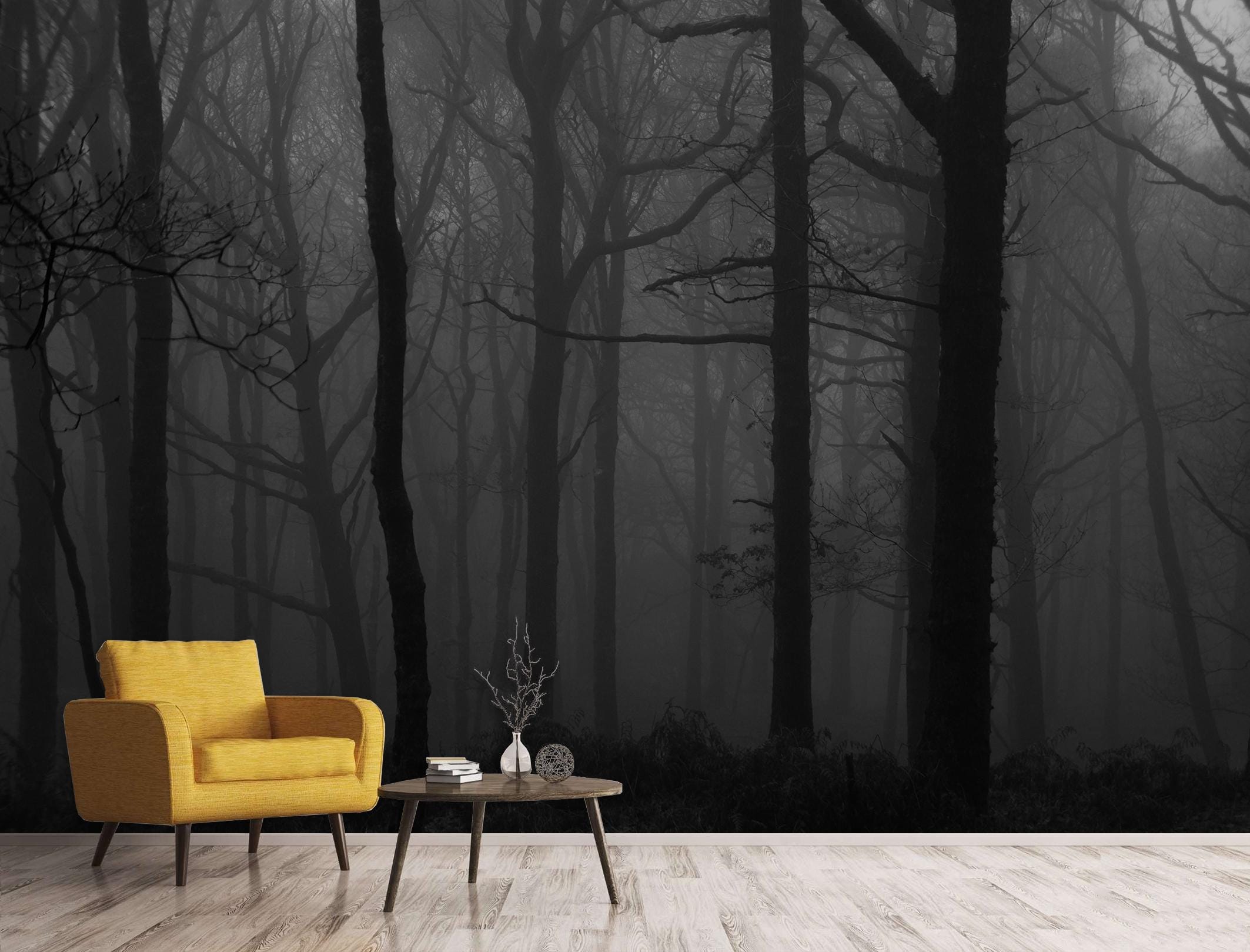 Myth Black Forest Wallpaper Dark Wallpaper Mural Gothic Wallpaper Bedroom  Living Room Wall Mural Dark Forest Trees Wallpaper Moody Wallpaper - Etsy, image size:2126x1619