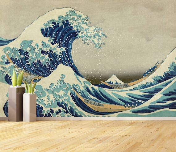 The Great Wave off Kanagawa Wall Mural Vinyl Print Wall Decal Bedroom  Wallpaper Peel and Stick Mural Large Wall Decal Great Wave Print - Etsy