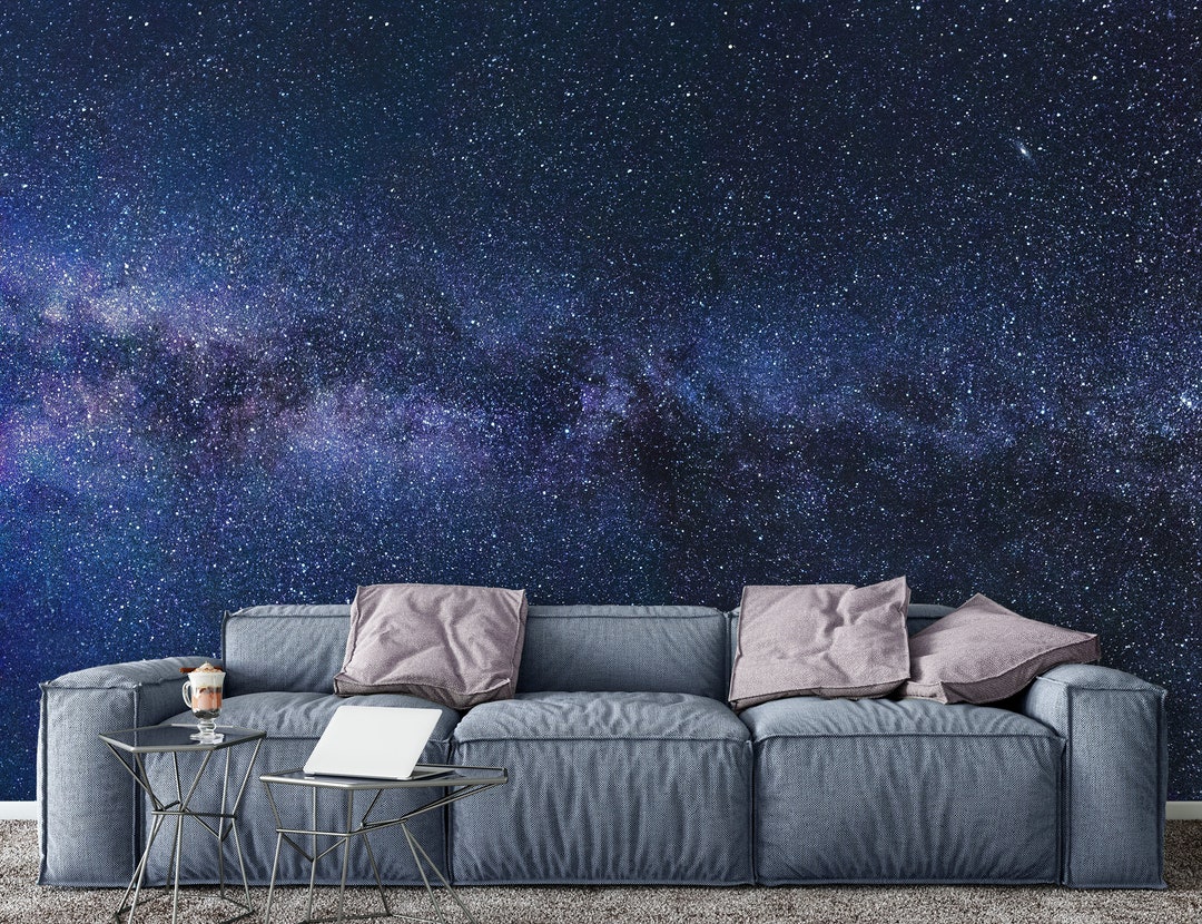 Space Galaxy Stars Milky Way Wall Mural Print Peel and Stick Wallpaper ...