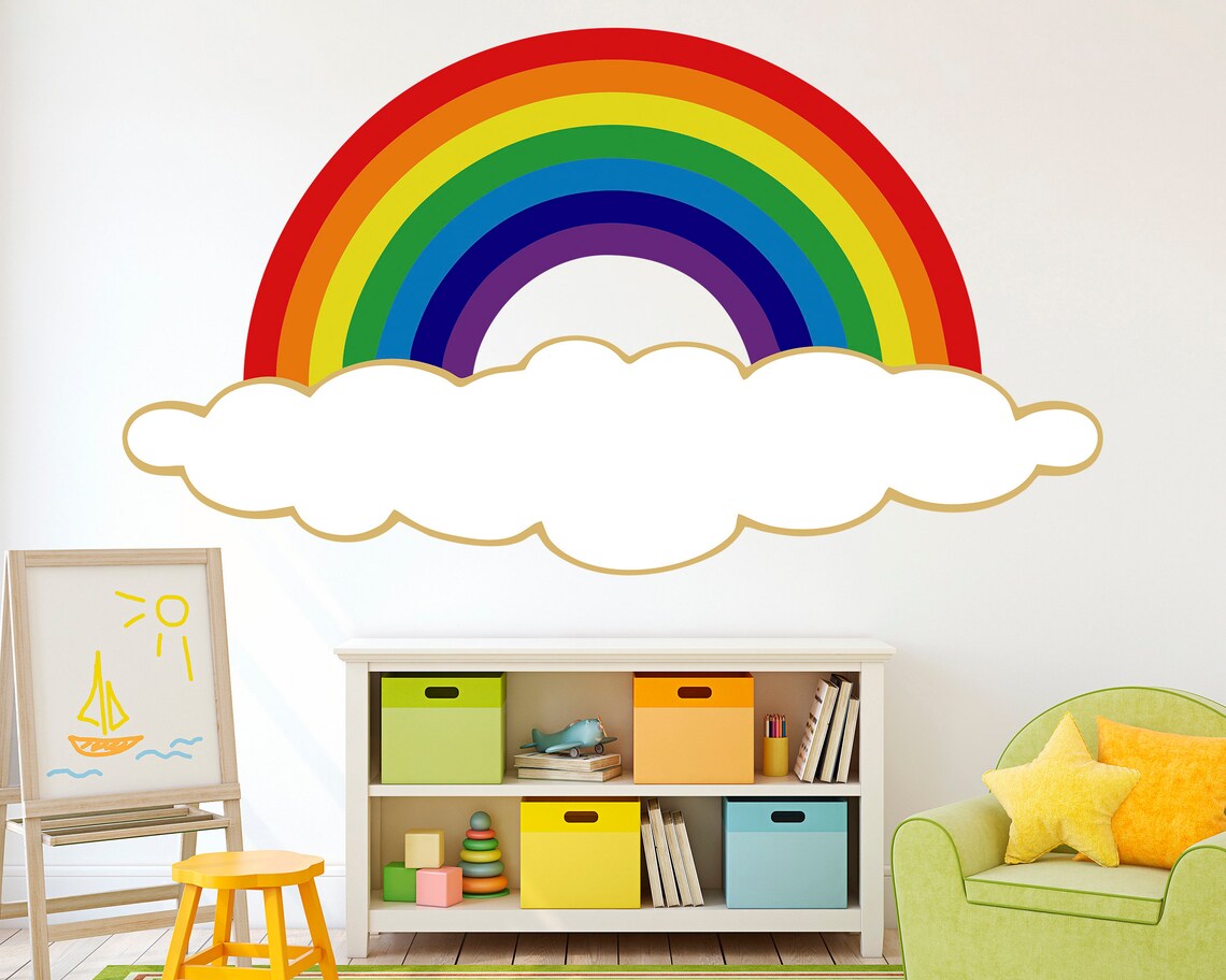 Rainbow Decal Nursery Decor Rainbow Wall Art Kids Room Decor Etsy