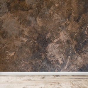 Papier peint ciment marron, impression murale béton bronze, papier peint autocollant, papier peint moderne ou traditionnel, décoration murale