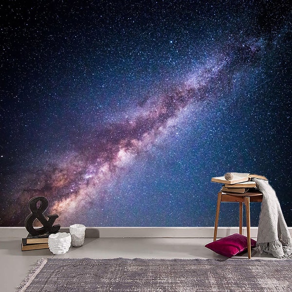 Space Galaxy Stars Milky Way Planets Wall Murals Printable Peel and Stick Wallpaper Photo Print Vinyl Wallpapers Wall Decals