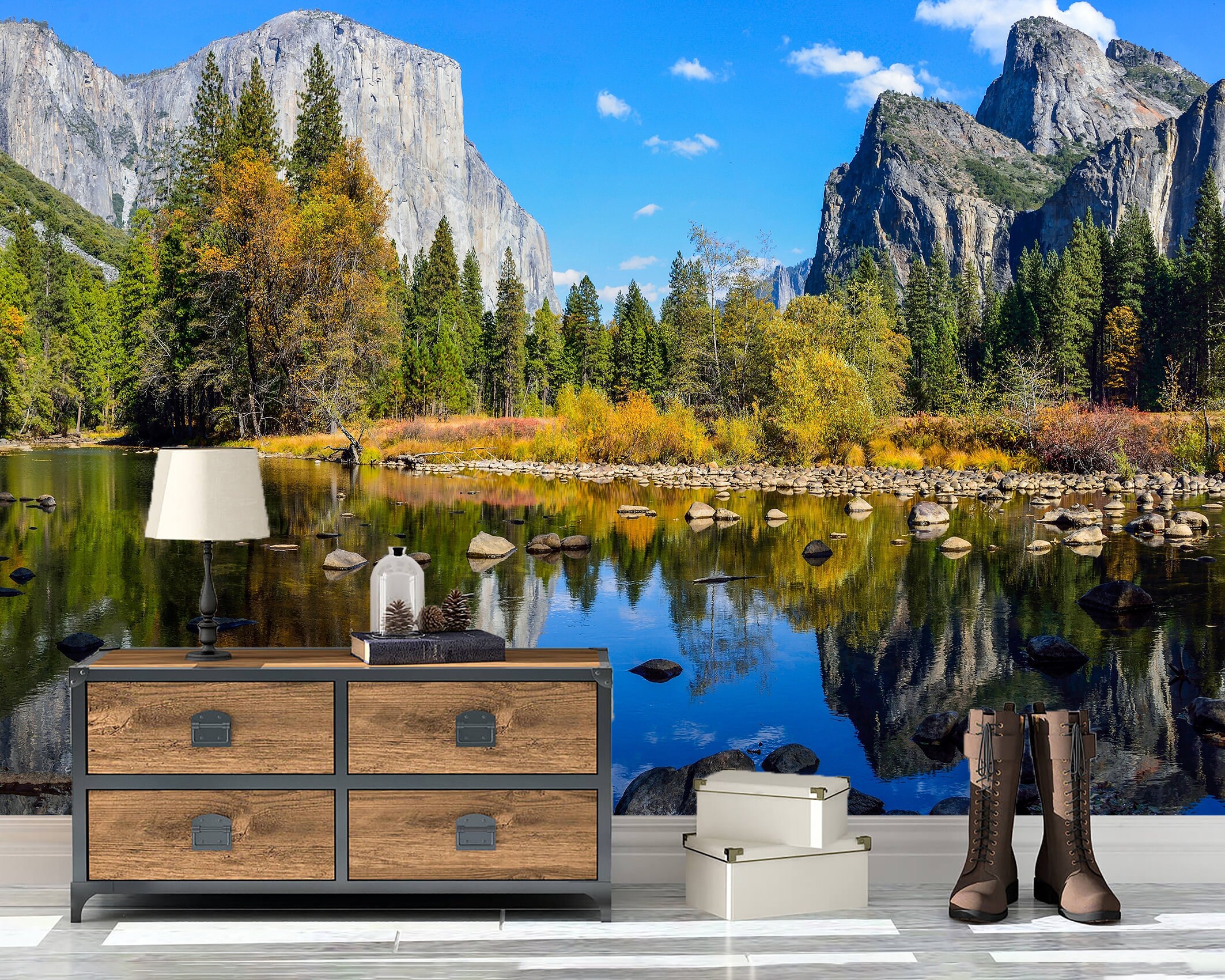 Yosemite Mural Wall Decal Mural Print Wall Covering Large Wall Etsy