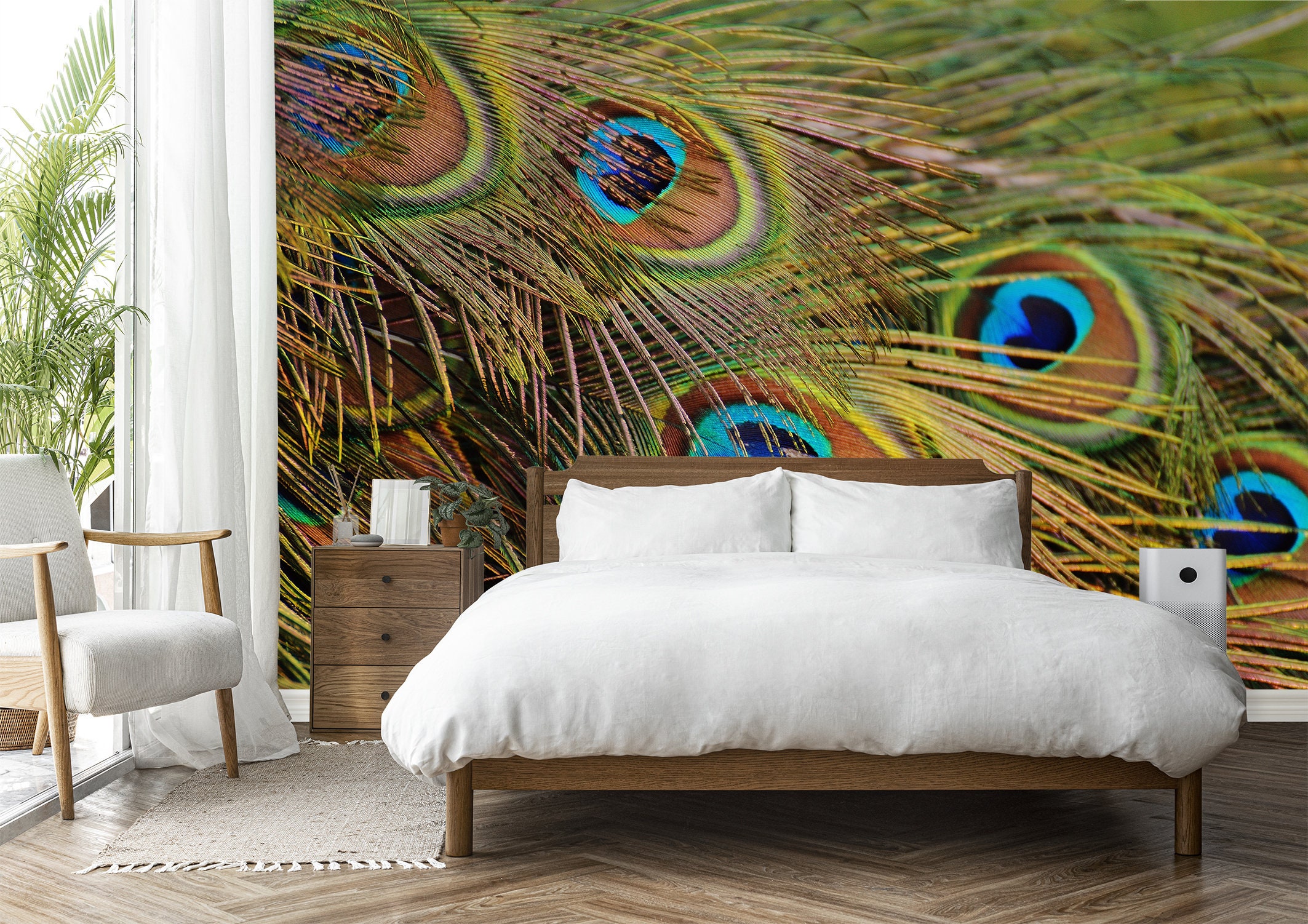 Peacock Feather Mural Bedroom Wallpaper Peacock Wall Decor - Etsy Sweden Peacock Feather Mural Bedroom Wallpaper Peacock Wall Decor - Etsy Sweden