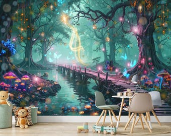 Enchanted Forest Wall Decal Smashed 3D Graphic Fantasy Fairy World Wall ...