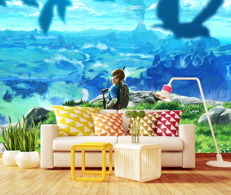 Zelda Wallpaper Zelda Mural Legend of Zelda Vinyl Wallpaper Etsy