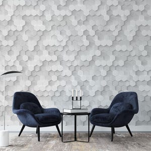 Weiße Geometrische Hexagon Tapete Schälen und Aufkleben Wandbild Honeycomb Tech Wandbild Büro Haus Spielzimmer Wanddeko Moderne Tapete
