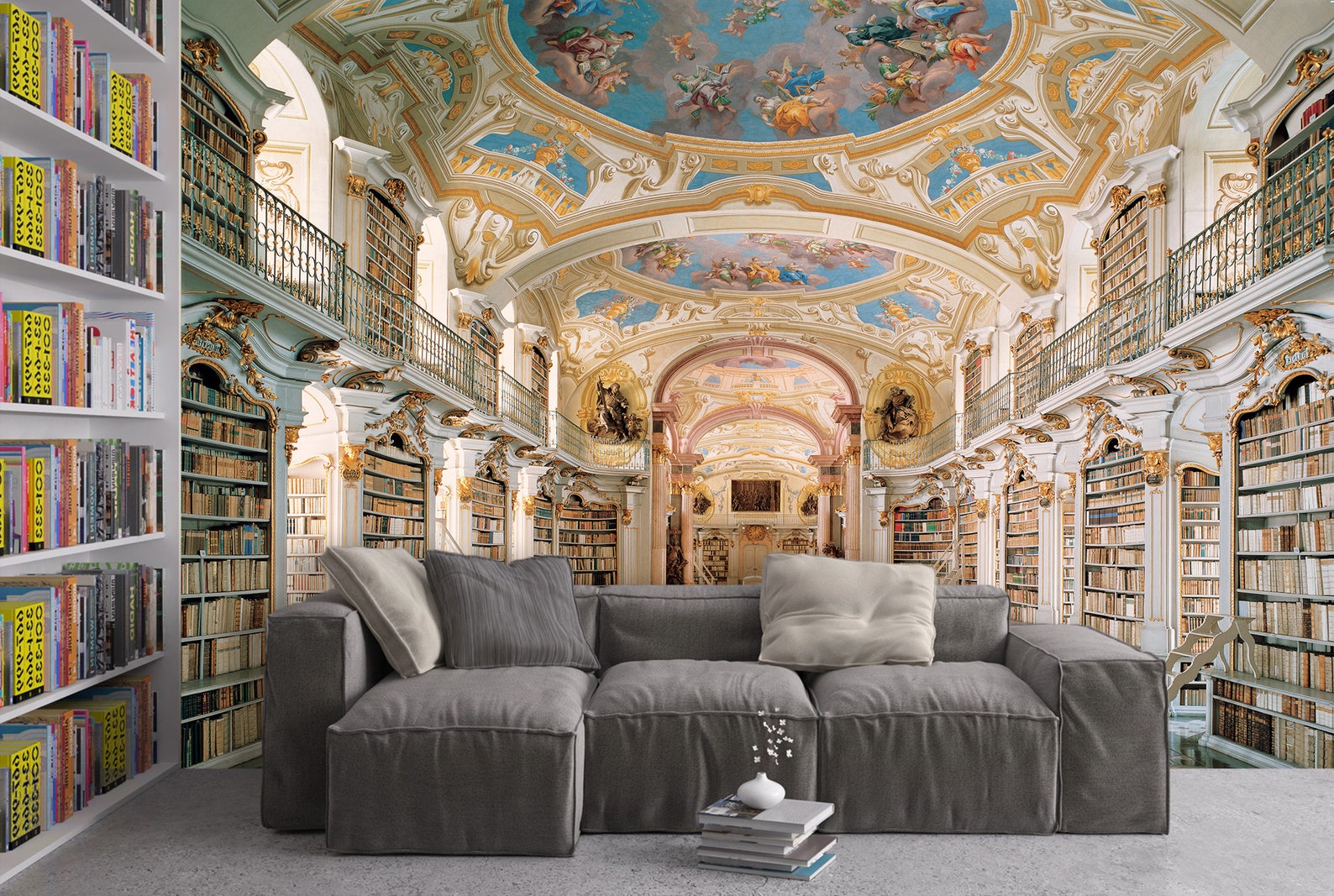 Books Library Wall Mural Old Library Peel and Stick Vinyl Etsy