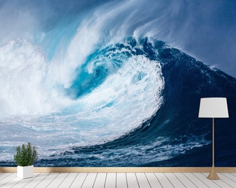 Ocean Wave Wallpaper Large Surf Wave Wall Mural Wallpaper Peel and Stick Self-adhesive Wall Decor Wallpaper Ocean Wallpaper Water Wallpaper