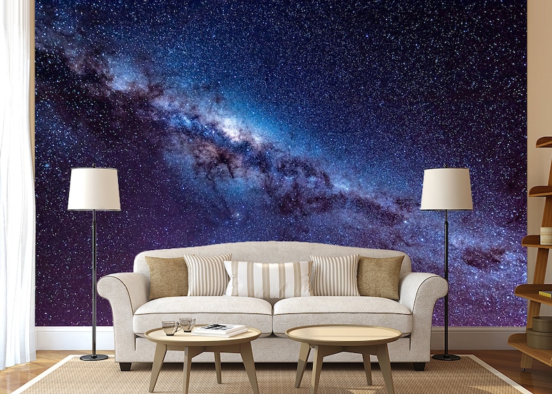 Space Galaxy Stars Milky Way Planets Wall Murals Removable Peel and ...