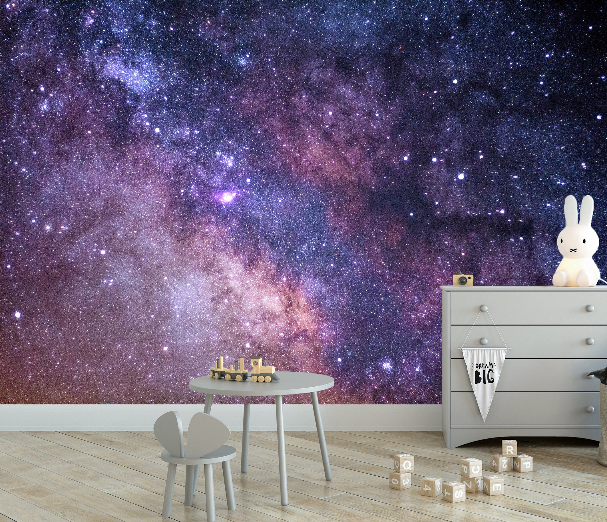 Mural View Wallpaper Sweden Peel Night Sky - Wallpaper Sky Decor Starry Star Clusters Wall Wall Stick and Etsy Space Galaxy