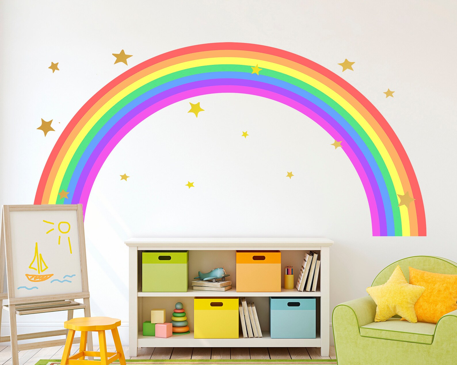 Rainbow Decal Nursery Decor Rainbow Wall Art Kids Room Decor - Etsy