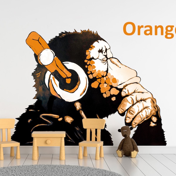 Monkey Wall Decal Etsy