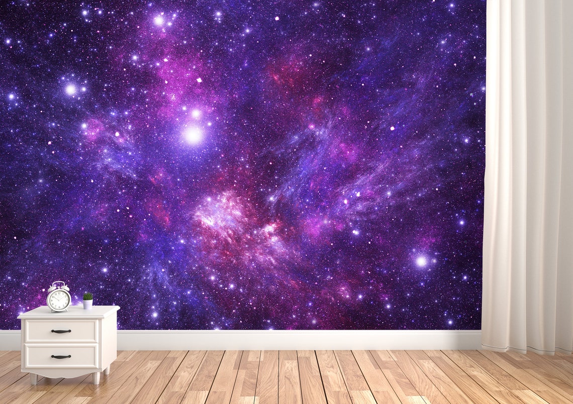 Galaxy Wall Murals Peel and Stick Space Wall Decal Wallpaper Etsy