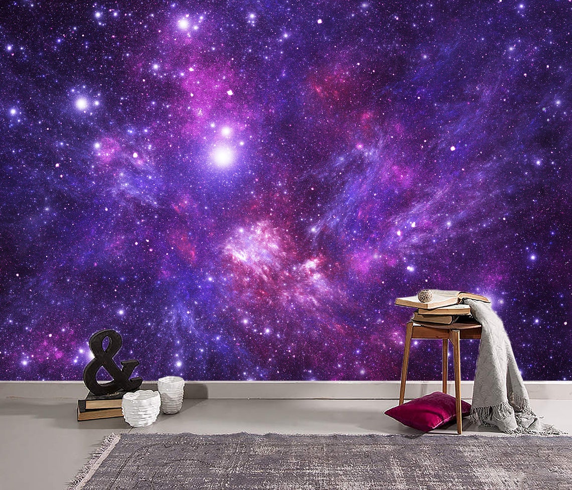 Galaxy Wall Murals Peel and Stick Space Wall Decal Wallpaper Etsy