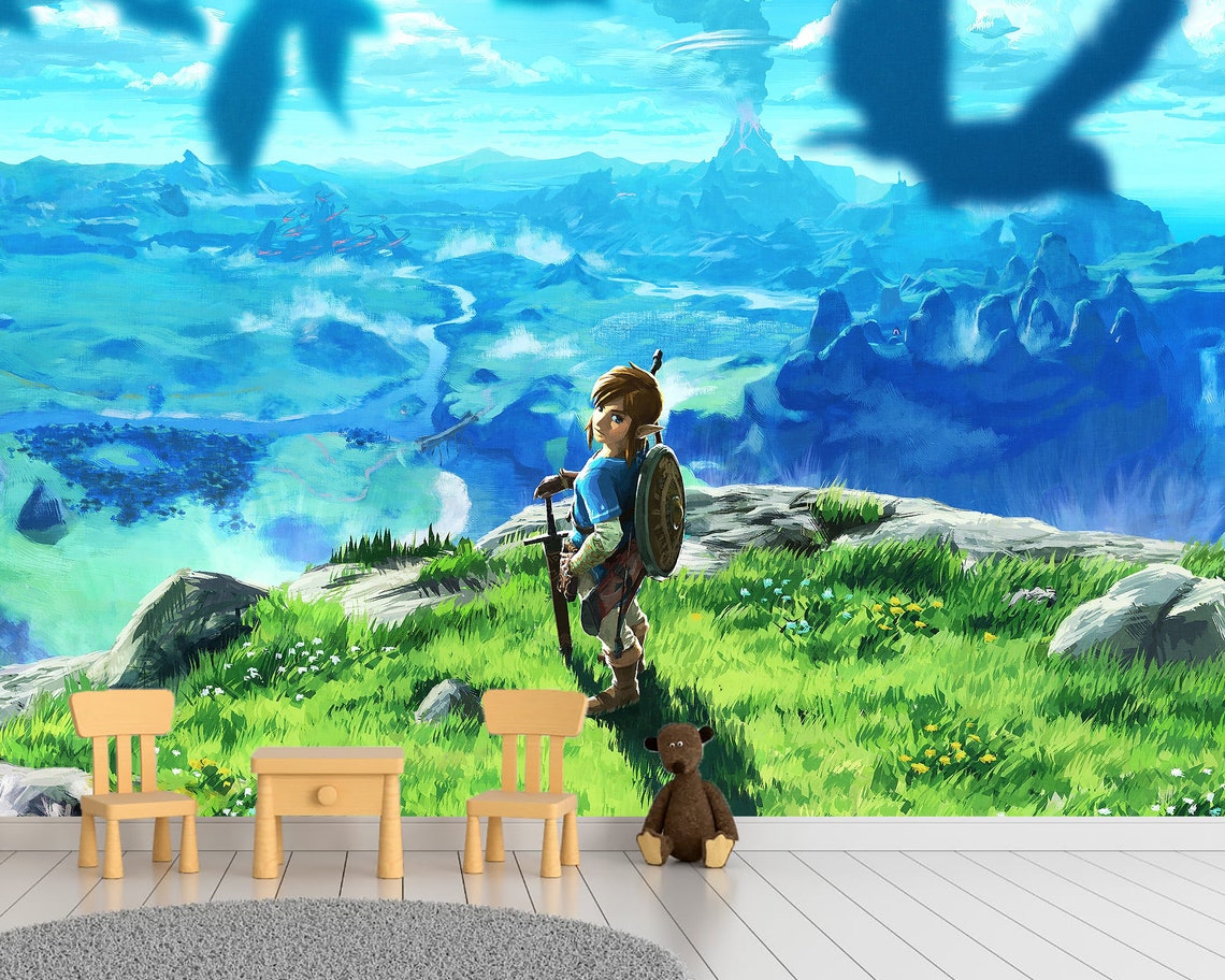 Zelda Wallpaper Zelda Mural Legend of Zelda Vinyl Wallpaper Etsy