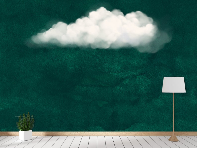 Emerald Green Accent Wall Mural Wallpaper Peel and Stick Etsy