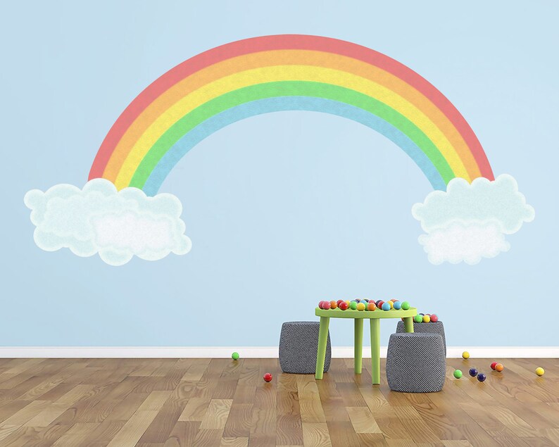 Rainbow Decal Nursery Decor Rainbow Wall Art Kids Room Decor Etsy