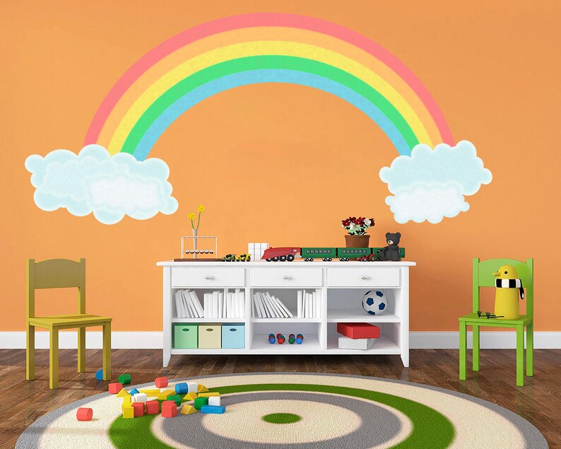Rainbow Decal Nursery Decor Rainbow Wall Art Kids Room Decor Etsy