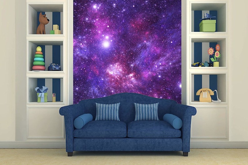 Galaxy Wall Murals Peel and Stick Space Wall Decal Wallpaper Etsy
