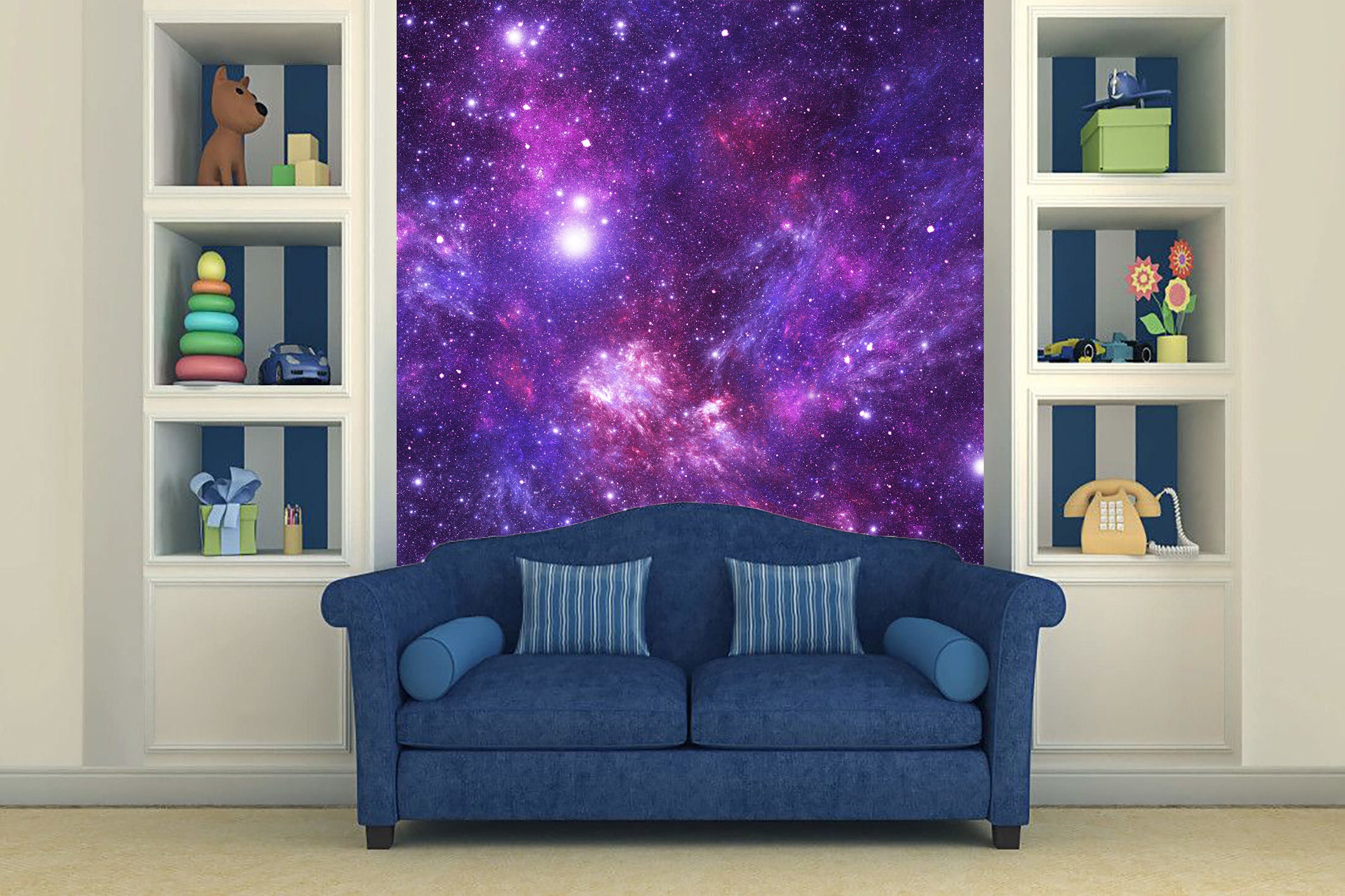 Galaxy Wall Murals Peel and Stick Space Wall Decal Wallpaper Etsy