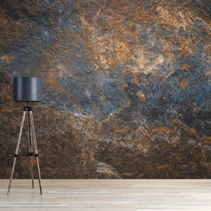 Rusty Granite Wallpaper Wall Mural Peel and Stick Wallpaper Brown Stone Background Marble Concrete Wallpaper Loft Wall Mural Dark Wallpaper