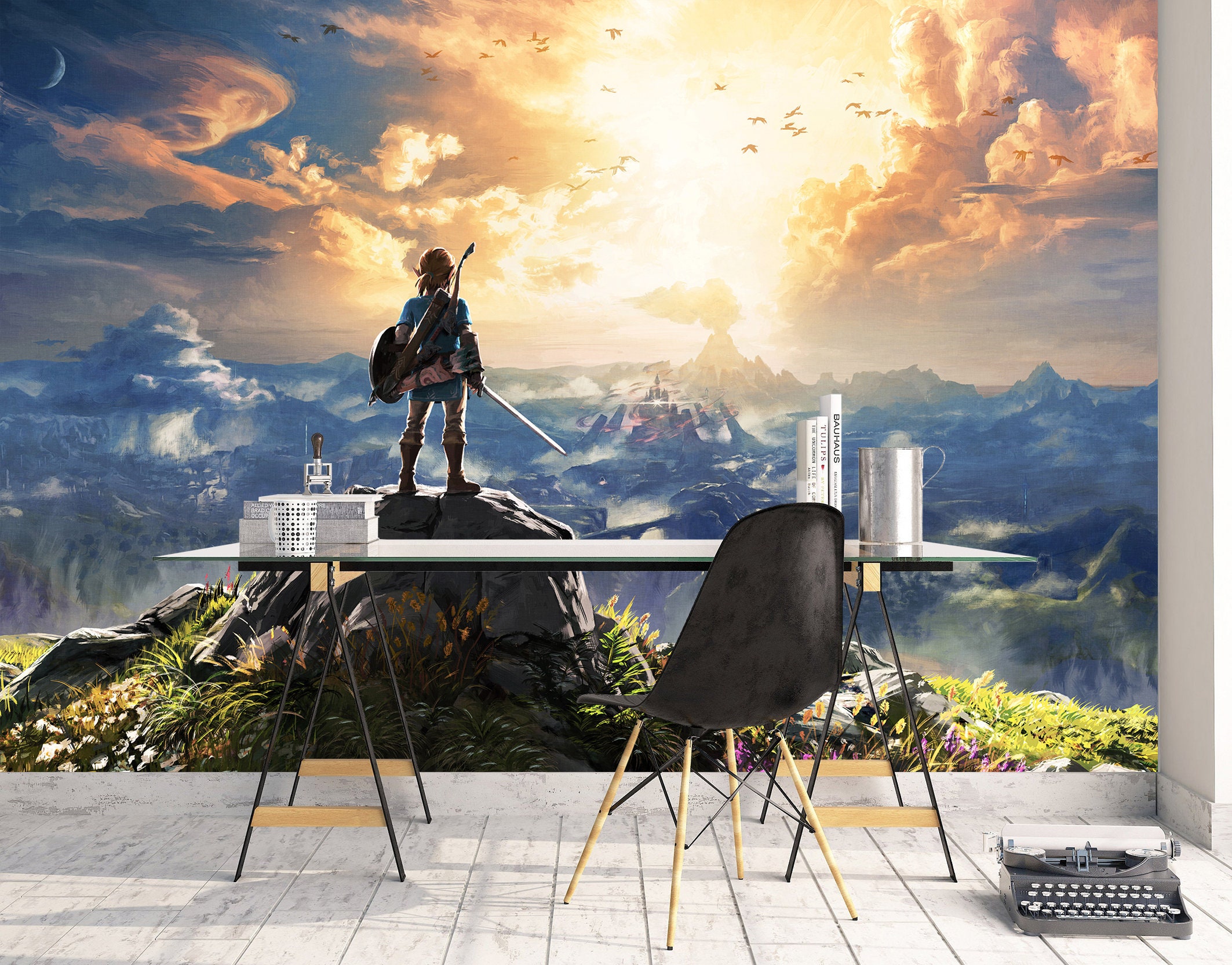 Zelda Wallpaper Zelda Mural Legend of Zelda Vinyl Wallpaper Etsy