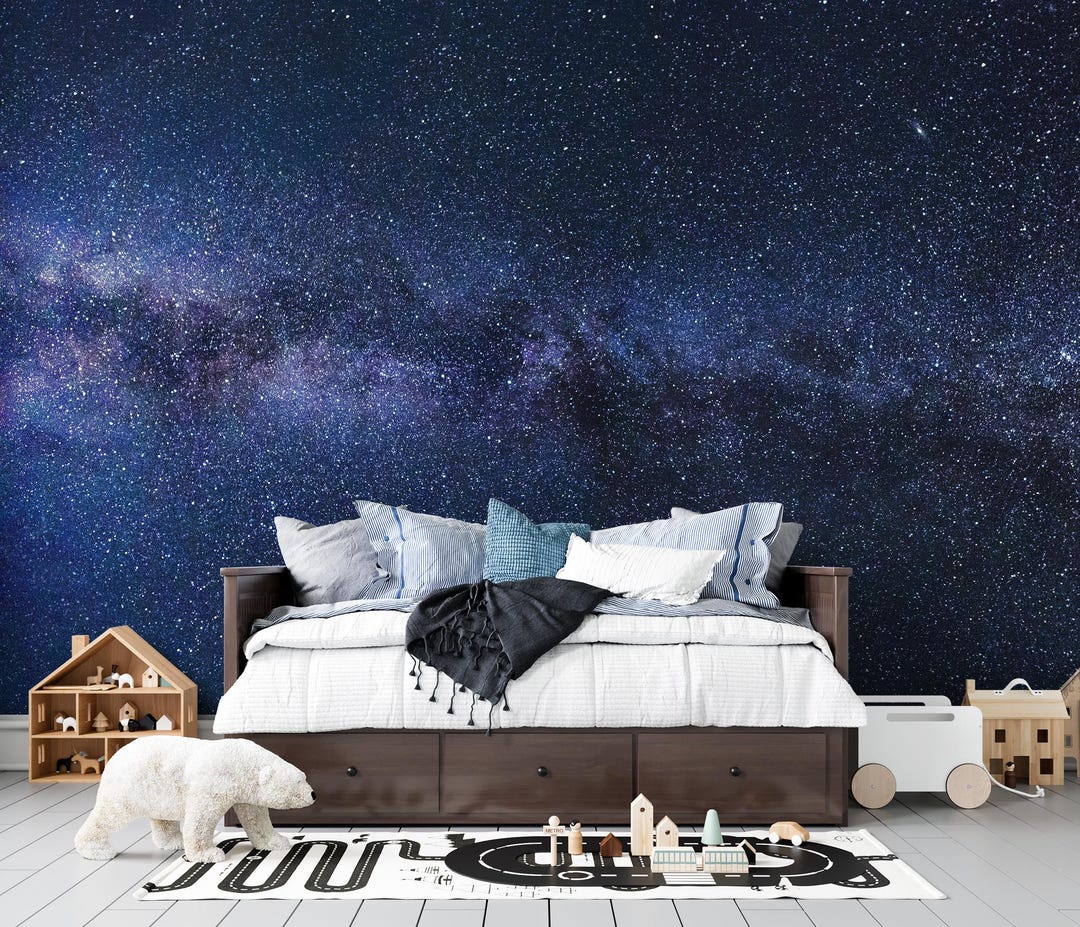 Milky Way Galaxy Wallpaper Mural - Peel and Stick Space Wall Art ...