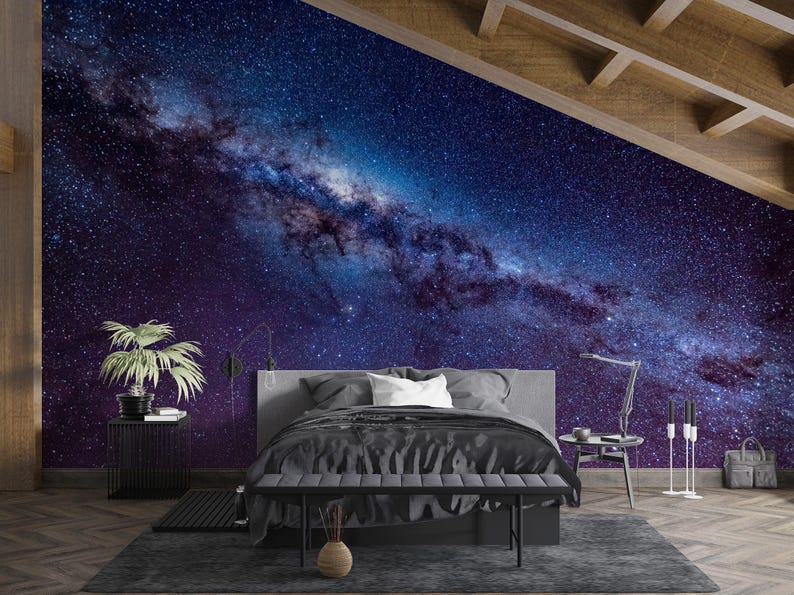 Space Galaxy Stars Milky Way Planets Wall Murals Removable Peel and ...