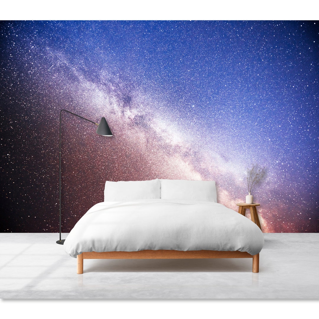 Galaxy Wallpaper Peel and Stick Stars Wall Mural Starry Night - Etsy