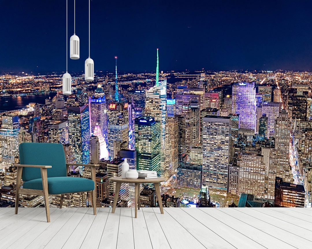 City Wallpaper Manhattan New York Night Sky Peel and Stick or