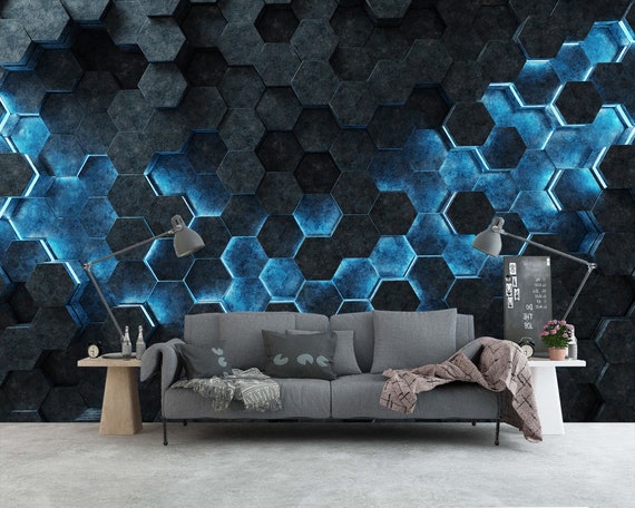 Custom Wallpaper Mural Abstract Grey Geometric Pattern