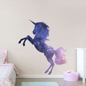 Unicorn Wall Decal, Glitter Large Unicorn Wall Sticker, Unicorn Silhouette  Sticker, Girl's Bedroom Decor, Nursery Unicorn Wall Decal 