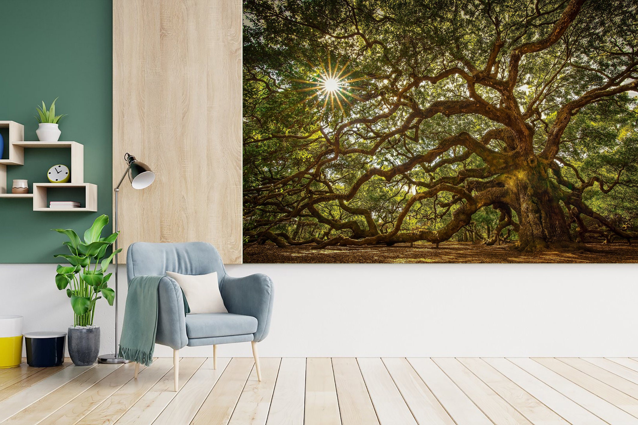 Old Oak Tree Vinyl Wallpaper Forest Wall Mural Forest Etsy UK