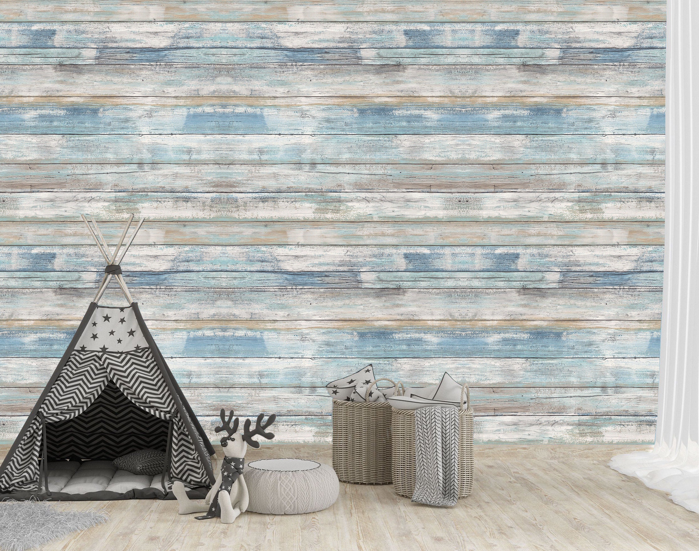 Peel and Stick Shiplap Wallpaper - Removable Wood Wall Decal – Decords