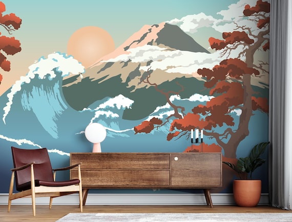 日本の風景の壁紙 剥がして貼るだけの壁画 アジアの風景の壁紙 日本の風景の壁紙 剥がして貼るだけの壁画 アジアの風景の壁紙