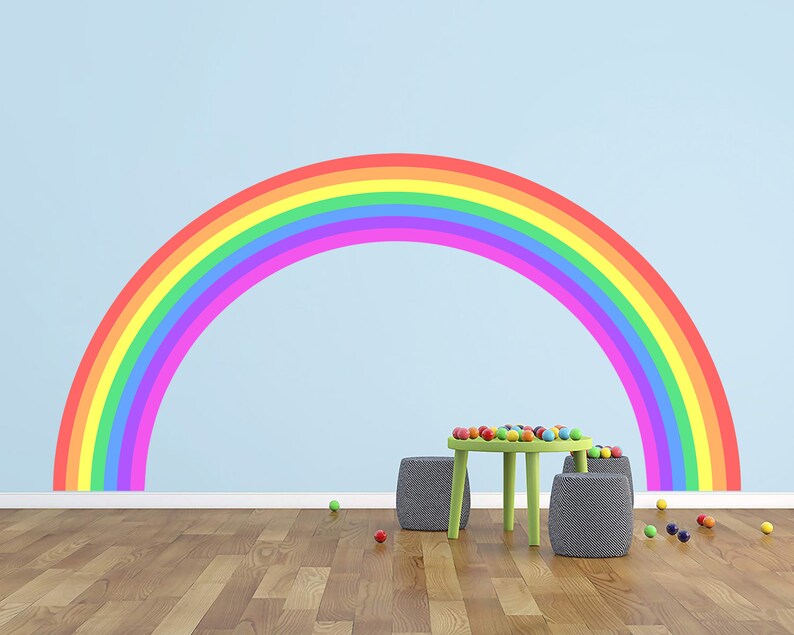 Rainbow Decal Nursery Decor Rainbow Wall Art Kids Room Decor Etsy