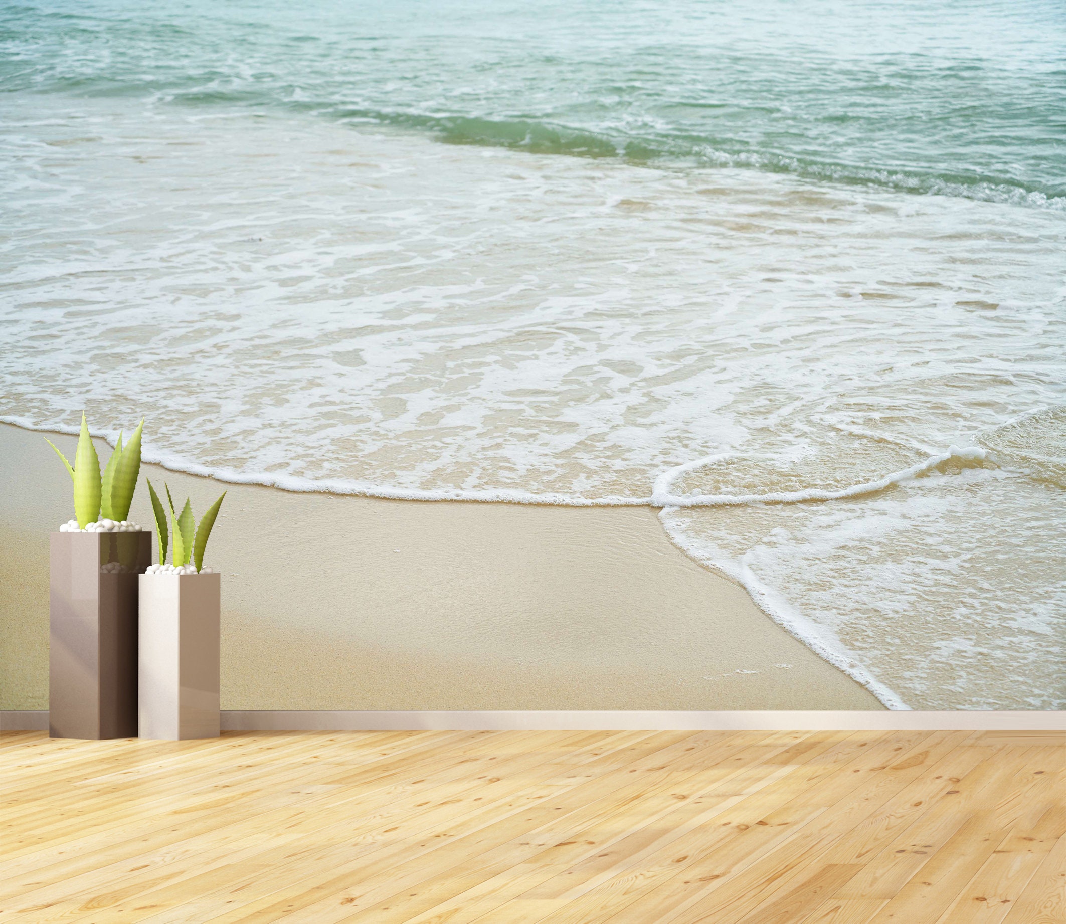 Sea Beach Peel and Stick Wallpaper, Ocean Wave Wall Mural - Etsy