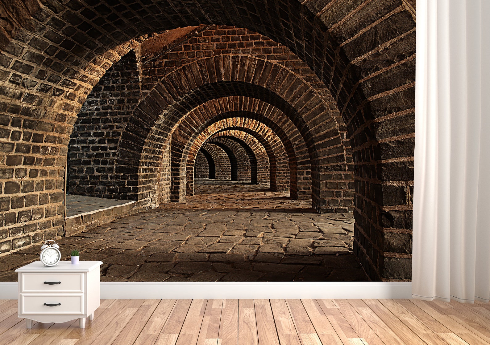 Castle mural Arches wallpaper Architecture mural Vintage mural Etsy