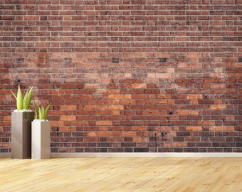 Wandbild Rote Terrakotta-Ziegelstein-Tapete schälen und aufkleben / Traditionelle, Ziegelstein-Hintergrund-Wand-Dekor Loft Industrielle Stein-selbstklebende Tapete