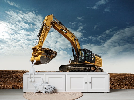 Excavator Construction Equipment Wallpaper Boy Room Kids - Etsy Excavator Construction Equipment Wallpaper Boy Room Kids - Etsy
