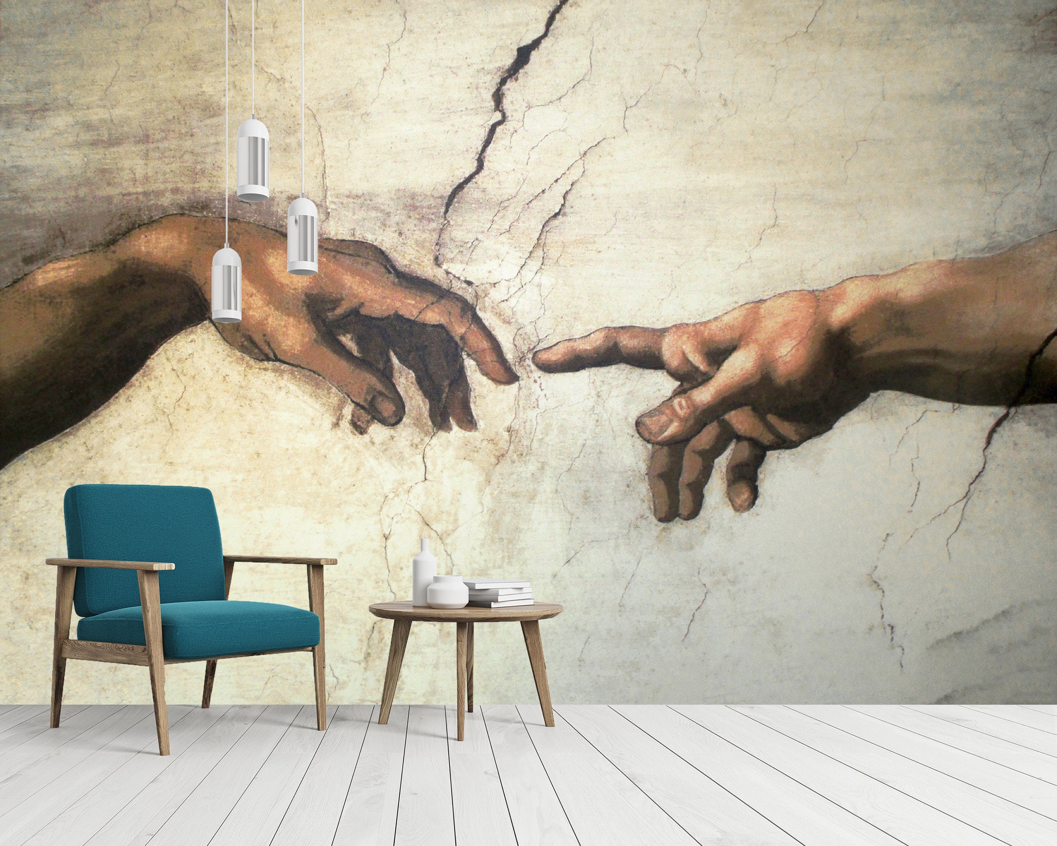 Michelangelo Finger of God Wall Mural Wallpaper Peel and Stick - Etsy  Australia