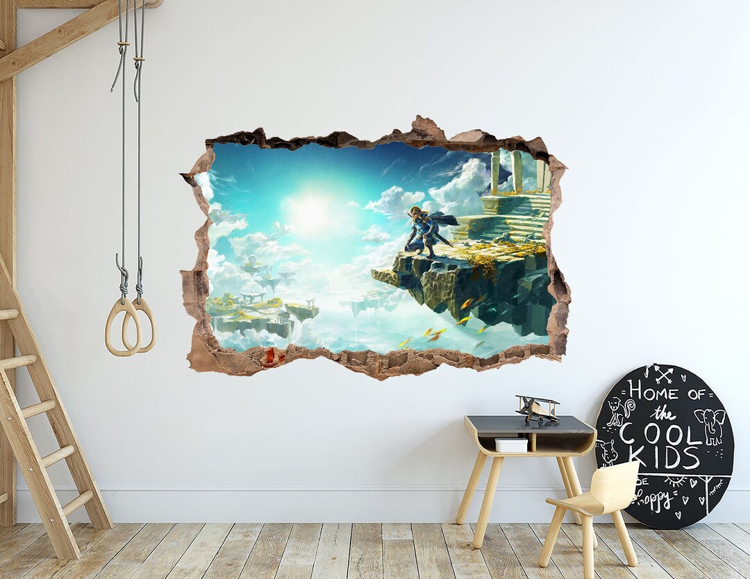 Zelda Wall Sticker Video Game Print Zelda Wall Decal Zelda Wall Decor Gaming Wall Art Playroom