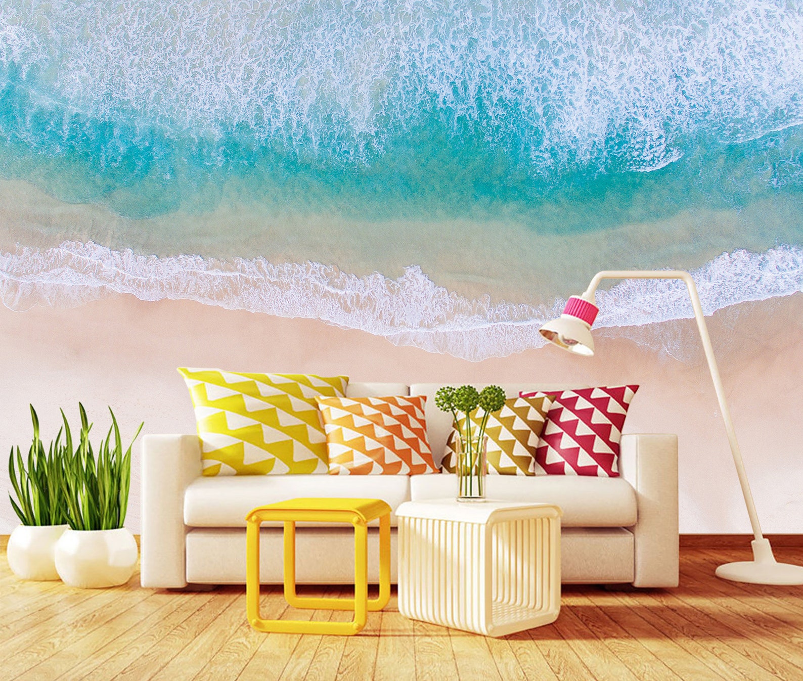 Printable Peel&stick Vinyl Wallpaper Beach Waves Mural Sea | Etsy Canada